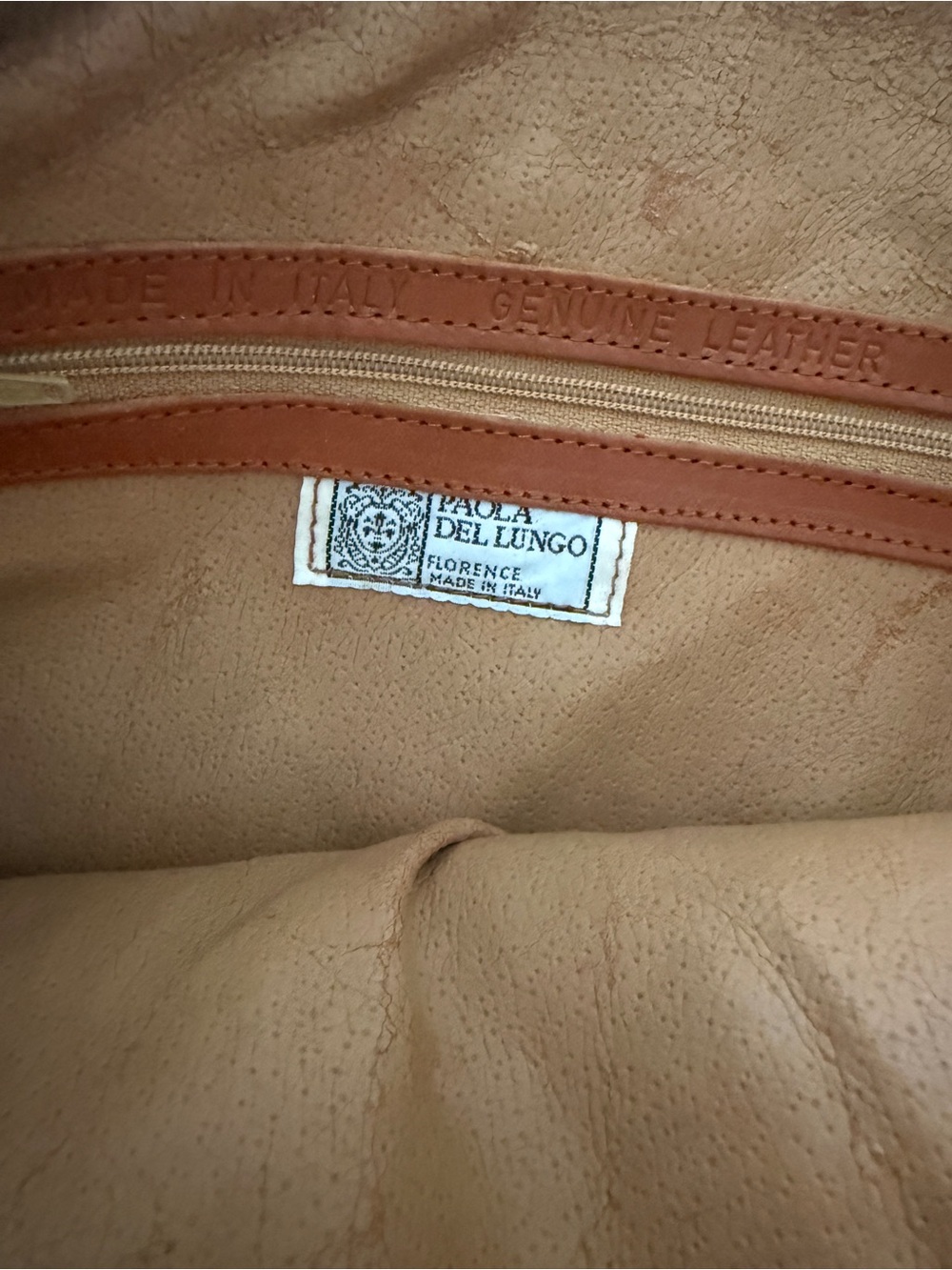 Vintage Paola Del Lungo Large Leather Trim Floral Tapestry Tote Bag in Rust - Picture 6 of 6